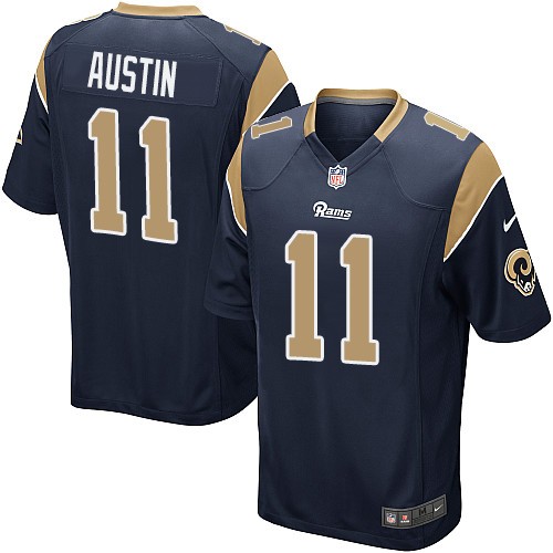 Men's Game Tavon Austin Nike Jersey Navy Blue Home - #11 NFL Los Angeles Rams